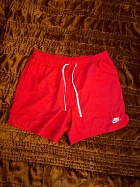 Nike Red Mesh Lined Athletic Shorts